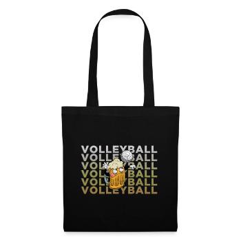 Volleyball Bier Biertrinker Volleyballtrainer - Stoffbeutel - Schwarz - Vorne