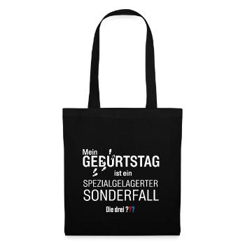 Die Drei ??? Geburtstags-Design - Stoffbeutel - Schwarz - Vorne