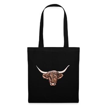 Highland Cow Head - Tote Bag - black - Front