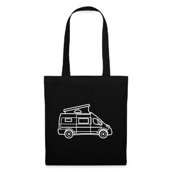 Van / Camper Van with Pop-Up Roof - White - Tote Bag - black - Front