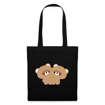 Couple de castors - Sac en tissu - noir - Devant