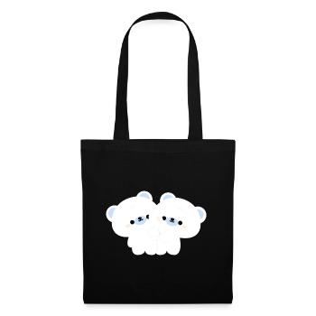 Couple d’ours polaires - Sac en tissu - noir - Devant