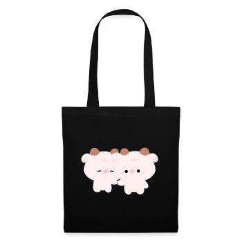 Couple de vaches - Sac en tissu - noir - Devant