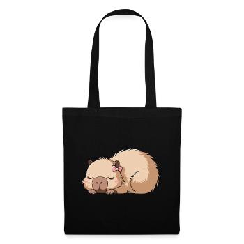 Cute Capybara Pink Bow Capybara - Tote Bag - black - Front