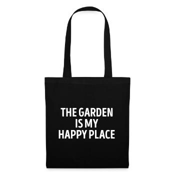 Der Garten ist mein glücklicher Ort - Stoffbeutel - Schwarz - Vorne