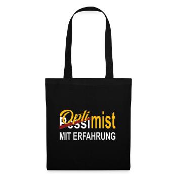Optimist mit Erfahrung Geschenk - Stoffbeutel - Schwarz - Vorne