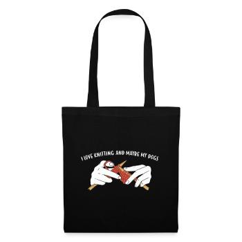 I Love Knitting And Maybe My Dogs Knitting - Tote Bag - black - Front