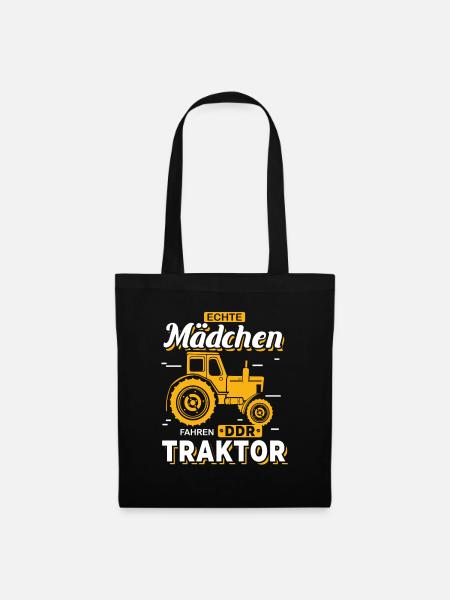Landwirtin Bäuerin Traktor Landmaschinen Geschenk - Stoffbeutel - Schwarz