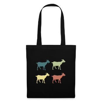 Chèvre rétro - Sac en tissu - noir - Devant