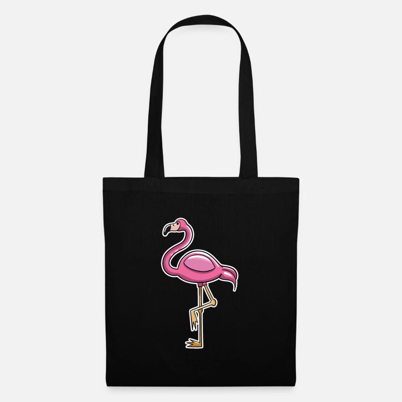 Flamingo - Stoffbeutel - Schwarz