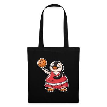 Pinguin Basketball - Stoffbeutel - Schwarz - Vorne