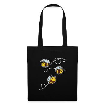 chemise enfant noire avec motif abeille drôle - Sac en tissu - noir - Devant