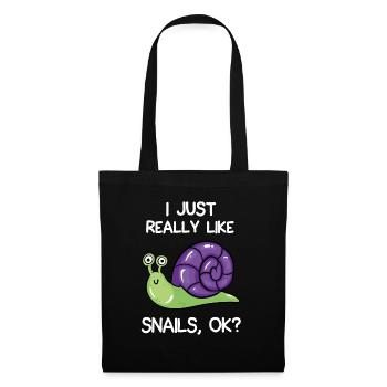 J'aime vraiment les escargots, d'accord? - Sac en tissu - noir - Devant