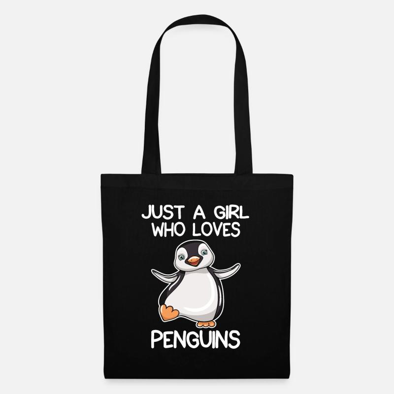 Nur ein Mädchen, das Pinguine liebt - Stoffbeutel - Schwarz