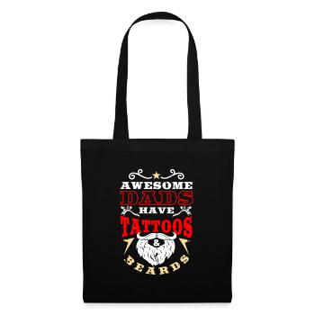 Dad beard tattoos - Tote Bag - black - Front