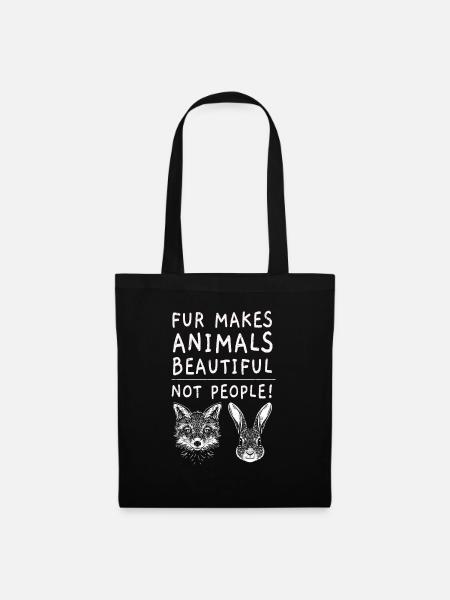 Tierschützer Tierschutz Aktivist Veganismus Vegan - Stoffbeutel - Schwarz
