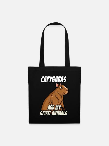 Capybaras sind meine Geistertiere - Stoffbeutel - Schwarz