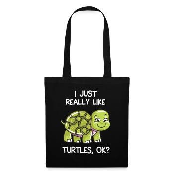 J'aime vraiment les tortues, d'accord? - Sac en tissu - noir - Devant