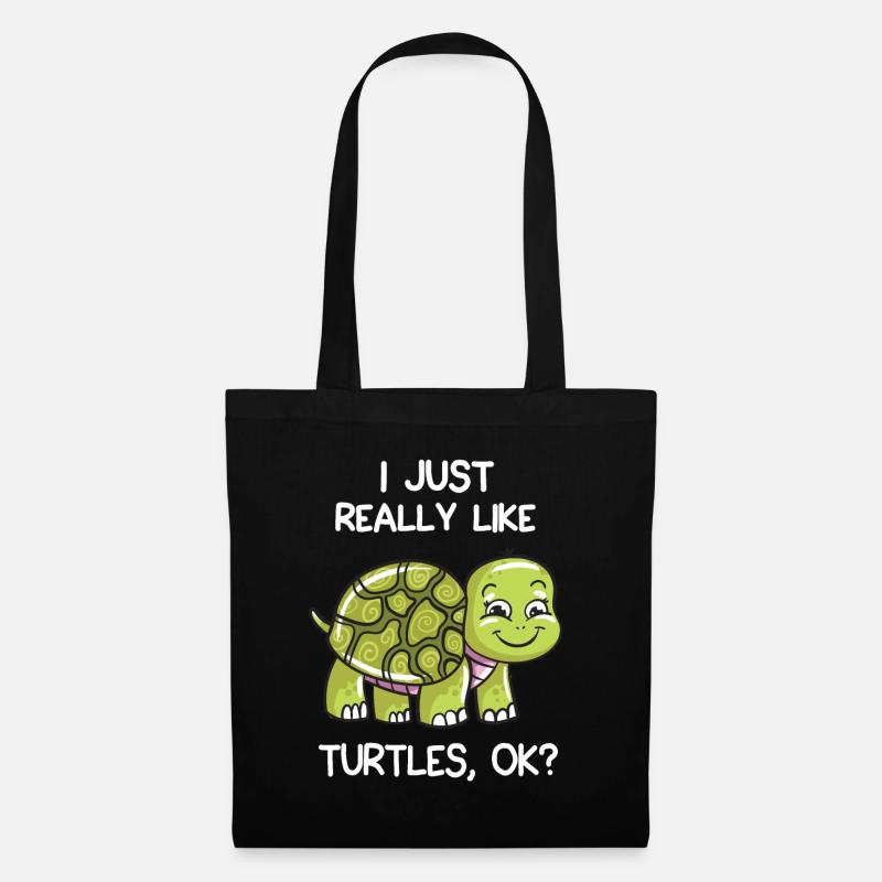 I Just Really Like Turtles, OK? - Tote Bag - black