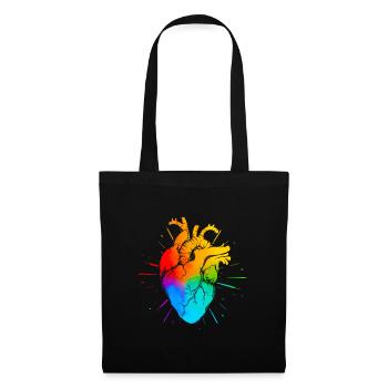 LGBT Rainbow Heart - Tote Bag - black - Front