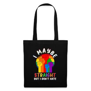 LGBT Rainbow Straight - Stoffbeutel - Schwarz - Vorne