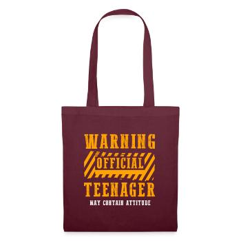 Official adolescent Warning - Sac en tissu - bordeaux - Devant