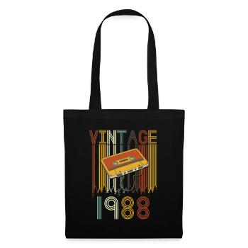 Vintage 1988 Retro - Stoffbeutel - Schwarz - Vorne