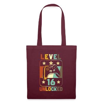 Level 16 Unlocked - Stoffbeutel - Burgunderrot - Vorne
