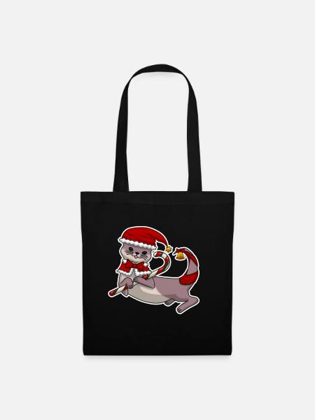 Loutre de Noël - Sac en tissu - noir