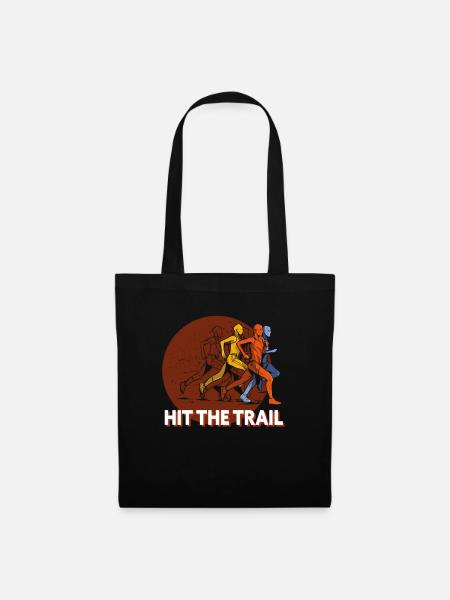 Trail running & mountain running, hit the trail - Tote Bag - black