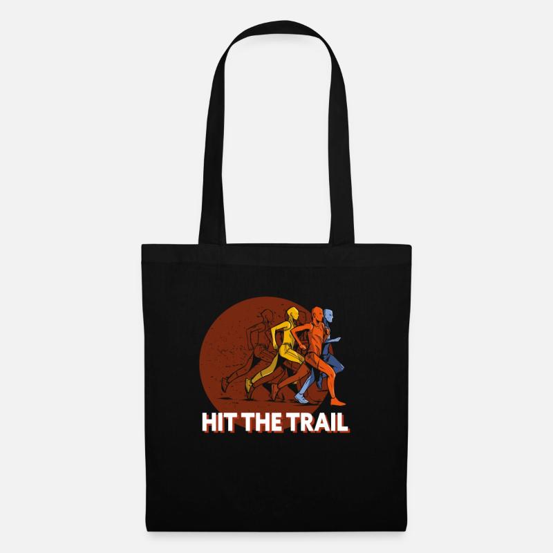 Trail running & mountain running, hit the trail - Tote Bag - black