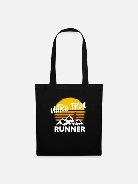 Trail running & mountain running, ultra trail runner - Tote Bag - black