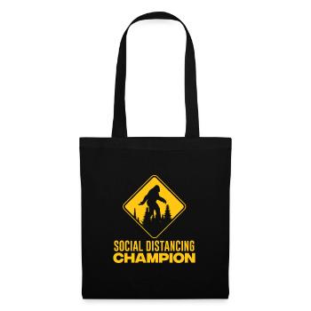 Champion de la distance sociale - Sac en tissu - noir - Devant