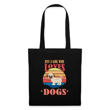Girl loves dogs - Tote Bag - black - Front