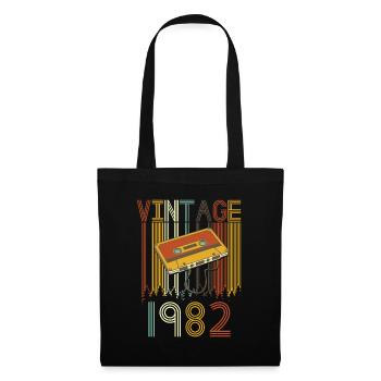 Vintage 1982 Retro - Stoffbeutel - Schwarz - Vorne