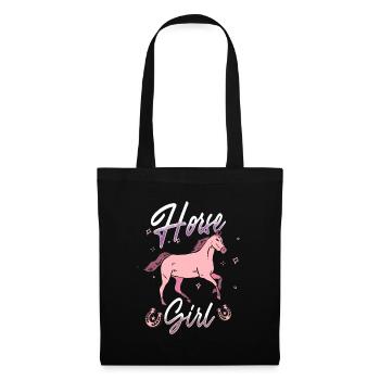 Fille cheval - Sac en tissu - noir - Devant