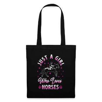Juste des chevaux de fille - Sac en tissu - noir - Devant