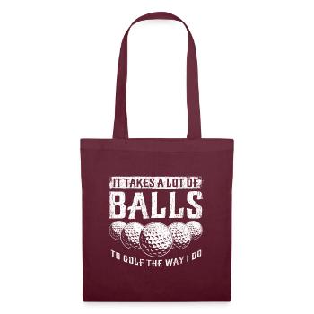 Golf prendre des balles - Sac en tissu - bordeaux - Devant