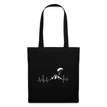 Battements de cœur de parapente - Sac en tissu - noir - Devant