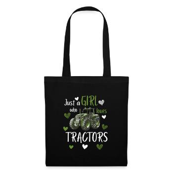 A girl who loves tractors village child gift - Tote Bag - black - Front