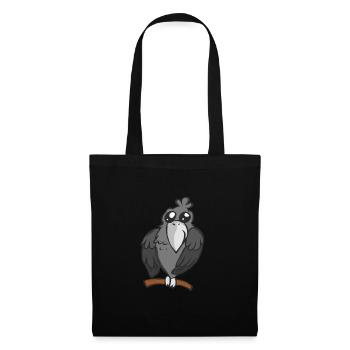 Corbeau oiseau corbeau choucas geai capuche corbeau mignon - Sac en tissu - noir - Devant
