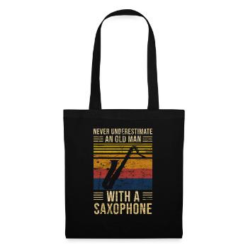 Saxophone sous-estime le vieil homme - Sac en tissu - noir - Devant