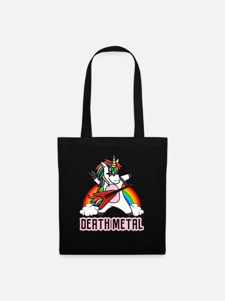 Death Metal Unicorn Einhorn Rocker - Stoffbeutel - Schwarz
