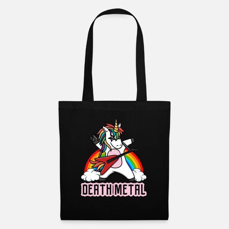 Death Metal Unicorn Einhorn Rocker - Stoffbeutel - Schwarz