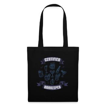 Barman certifié, Bartender - Sac en tissu - noir - Devant