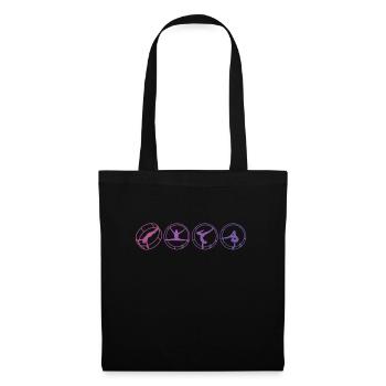Roue du Rhône colorée avec gymnastique rhénane - Sac en tissu - noir - Devant
