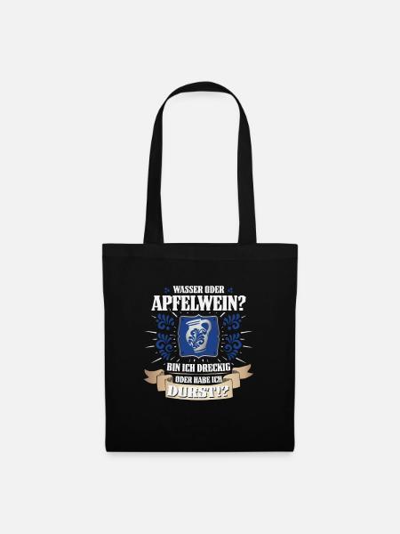 Hessischer Äppler, Apfelwein - Stoffbeutel - Schwarz