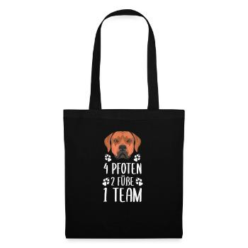4 Paws 2 Feet 1 Team, Rhodesian Ridgeback - Tote Bag - black - Front