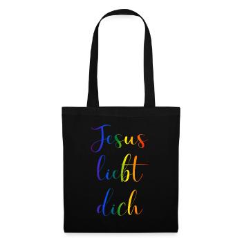 Jésus vous aime - Sac en tissu - noir - Devant