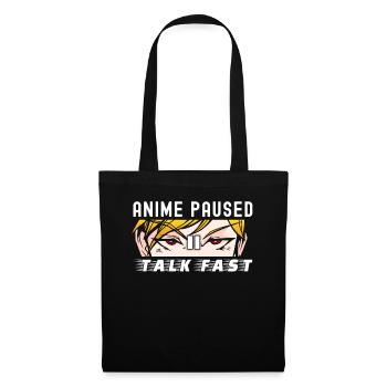 Anime Paused Talk Fast | Trucs d’anime pour femmes - Sac en tissu - noir - Devant